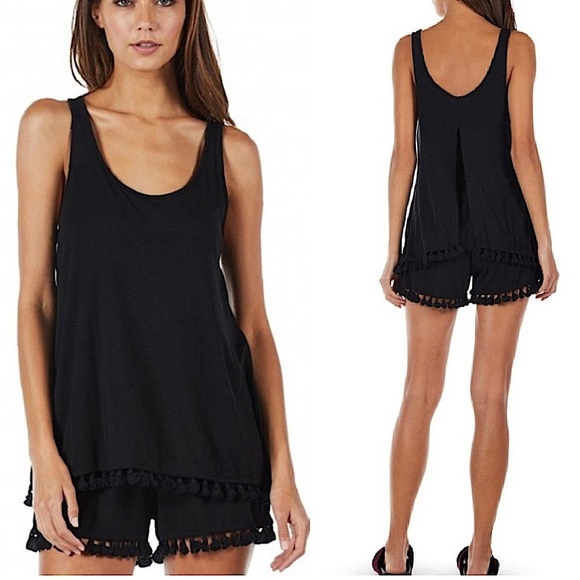 Michael Stars Black Tassel Romper NEW NWT - Picture 1 of 10